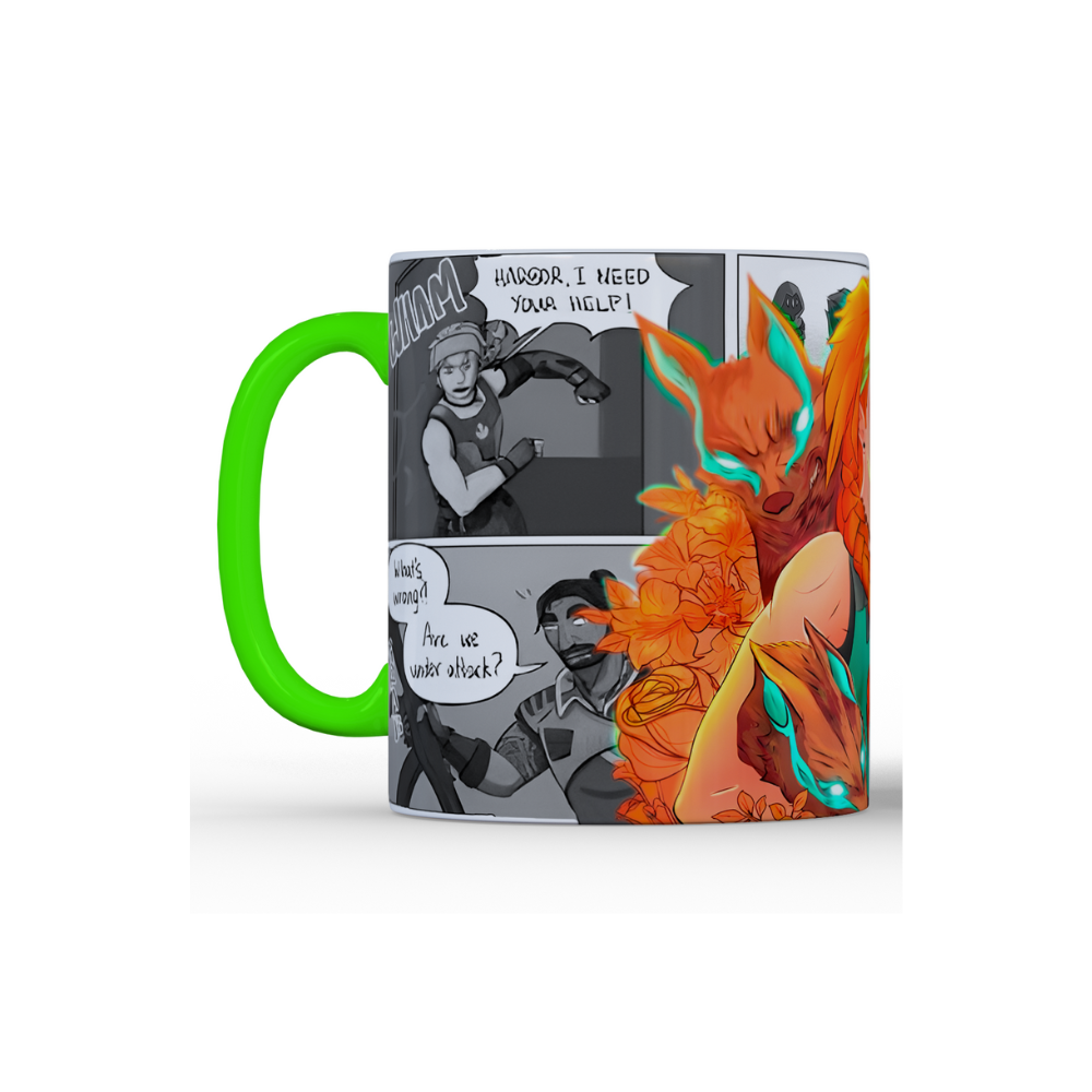 CANECA SKYE LOBOS FLORIDOS QUADRINHOS
